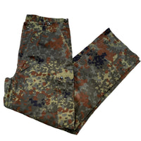Vintage 1998 German GE Beklw Burg Military Camouflage Cargo Trousers Brown and Green (W 36)