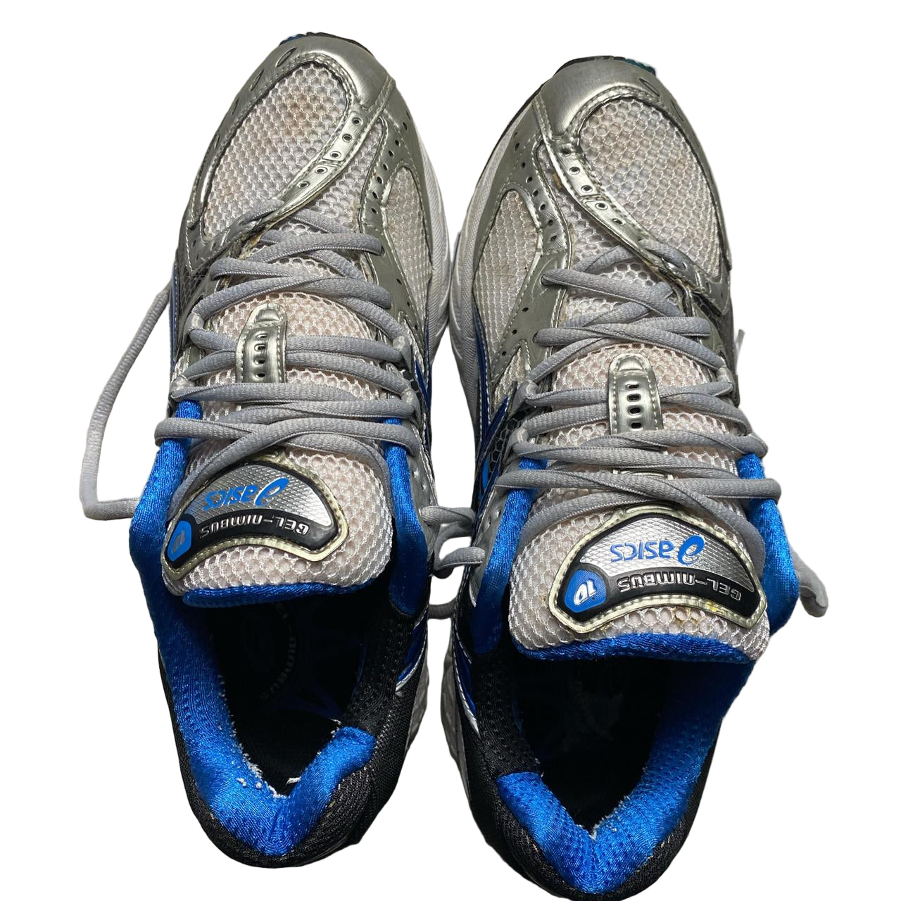 Asics Gel TN840 Silver Blue and White Trainers (UK 9)