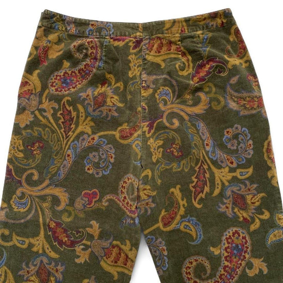 Talbots Vintage Suede Brushed Velvet Womens Floral Trousers (12)