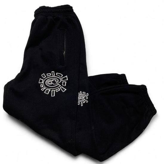 Always Do What You Should Do Black and White Baggy Joggers (L)