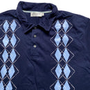 Yves Saint Laurent Navy Repeat Diamond Logo YSL Vintage Polo Shirt (2XL)