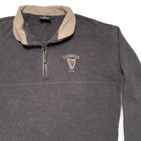 Guinness Quarter Zip Vintage Jumper Grey and Cream (XL)