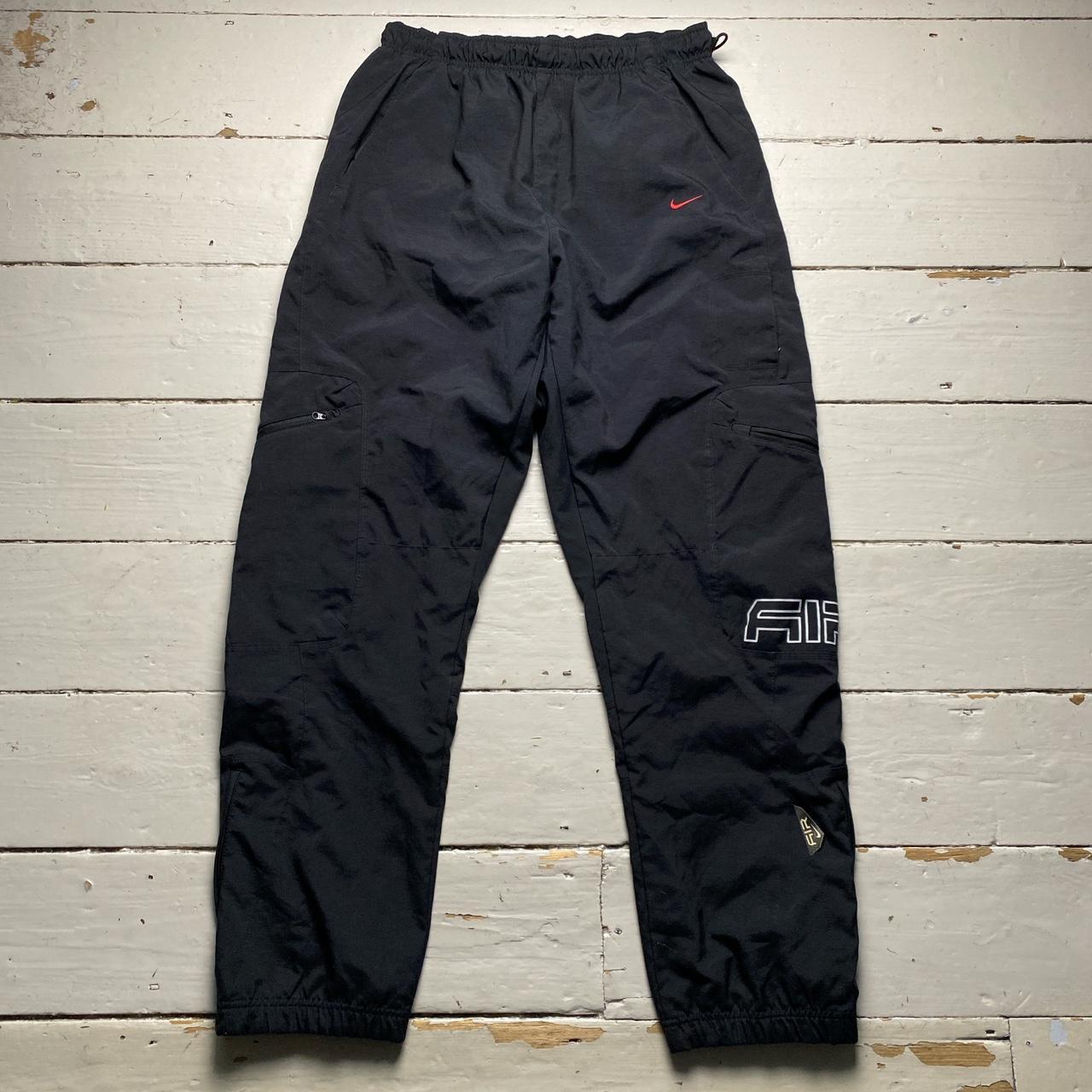 Nike Air Vintage Baggy Black and Red Shell Trackpant Bottoms