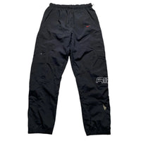 Nike Air Vintage Baggy Black and Red Shell Trackpant Bottoms (M)