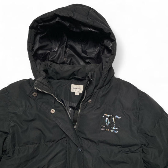 Juicy Couture Womens Black Long Puffer Coat (XS)