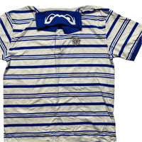 Always Do What You Should Do Lake Elsinore Blue and White Striped Polo Shirt (M)