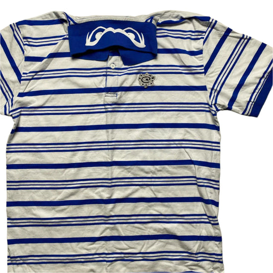 Always Do What You Should Do Lake Elsinore Blue and White Striped Polo Shirt (M)