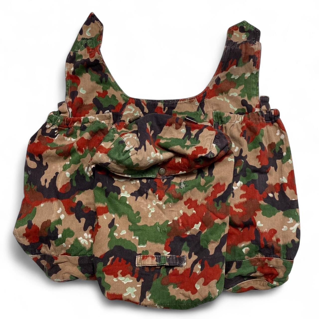 Swiss Army Camo M70 Camouflage Red Green and Brown Vintage Full Suit Jacket Trousers and Bag (XL)