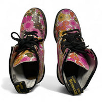 Dr Martens Floral Pin Yellow and White High Boots (UK 9)