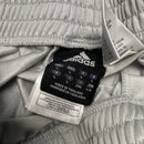 Adidas Essentials Popper Grey Silver and White Stripe Trackpant Bottoms (L)