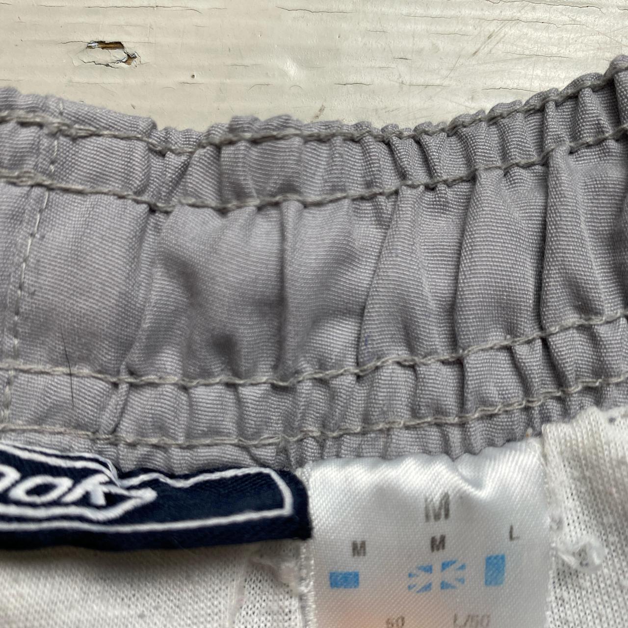 Reebok Vintage Shell Baggy Trackpant Bottoms Silver Navy and White