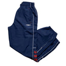 Umbro Vintage Embroidery Spellout Navy White and Red Baggy Trackpant Nylon Shell Bottoms (S)