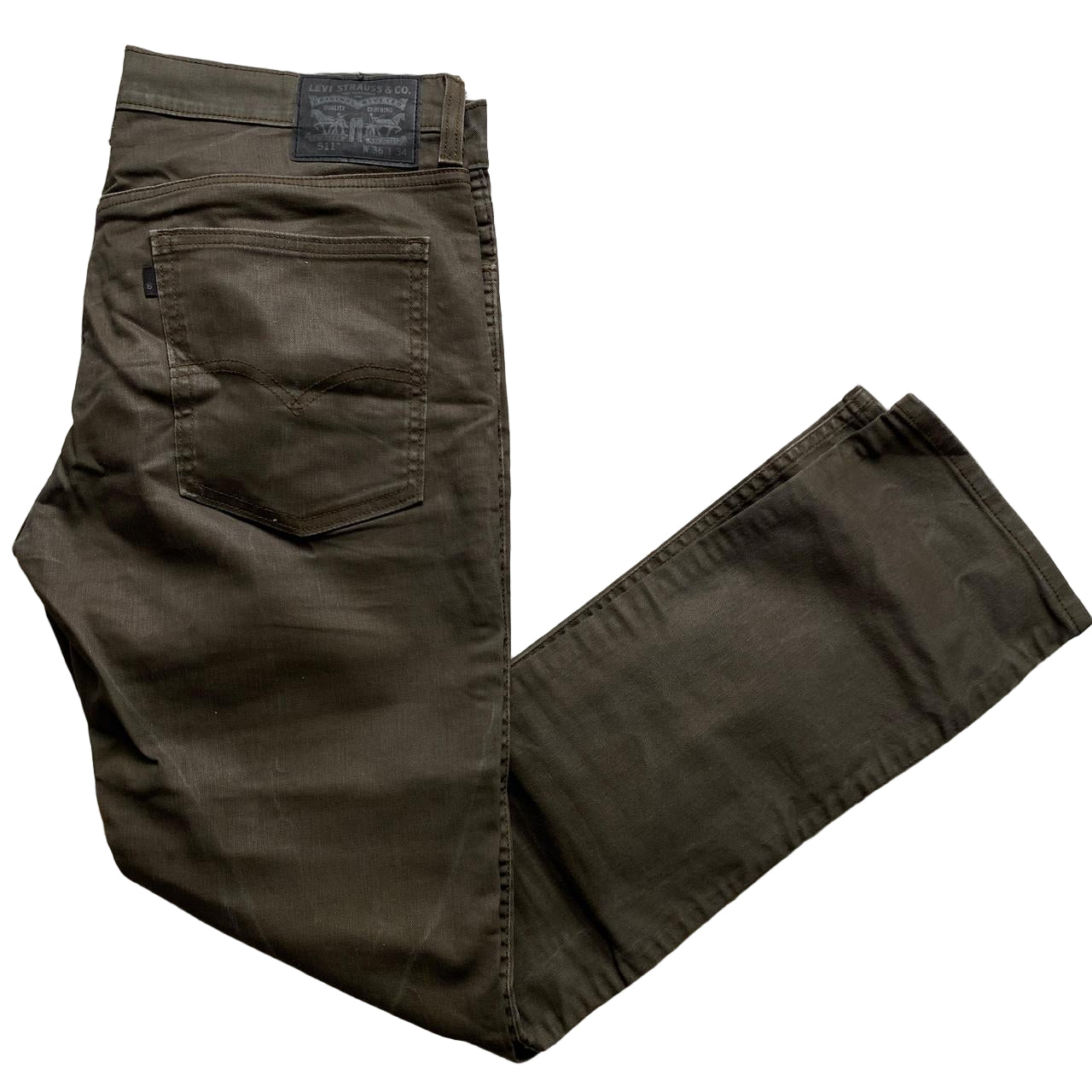 Levis 511 Olive Green Khaki Slim Jeans (36W)