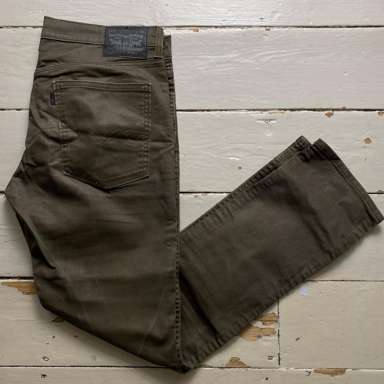 Levis 511 Olive Green Khaki Slim Jeans