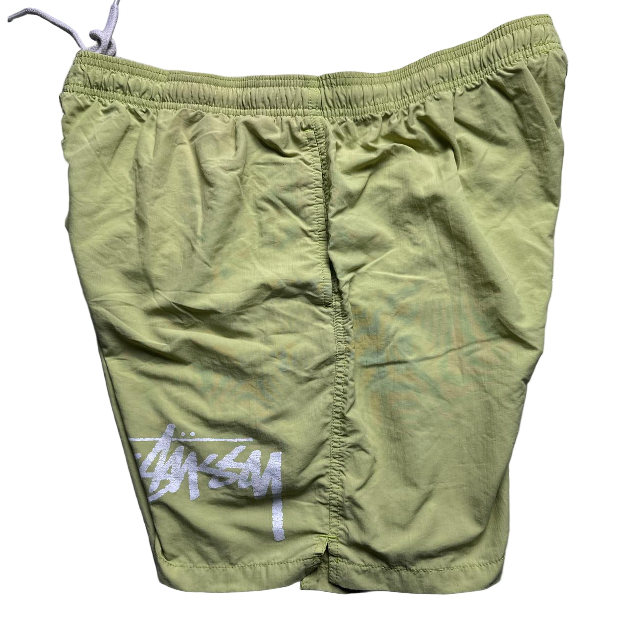 Stussy Lime Green and White Swim Shorts (XL)