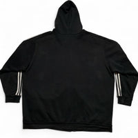 Adidas Black and White Stripe Full Tracksuit Hoodie and Joggers (3XL)