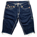 True Religion Ricky Super T Big Stitch Navy and White Jorts Cut Down Jean Shorts (36W)