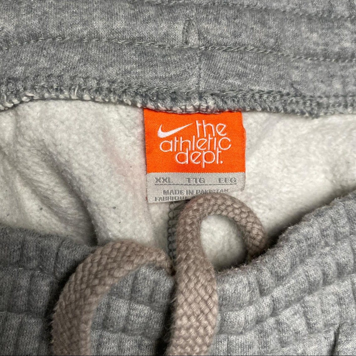 Nike Athletic Department Grey and White Swoosh Baggy Joggers (2XL)
