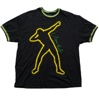 Usain Bolt Jamaica Black Yellow and Green T Shirt (2XL)
