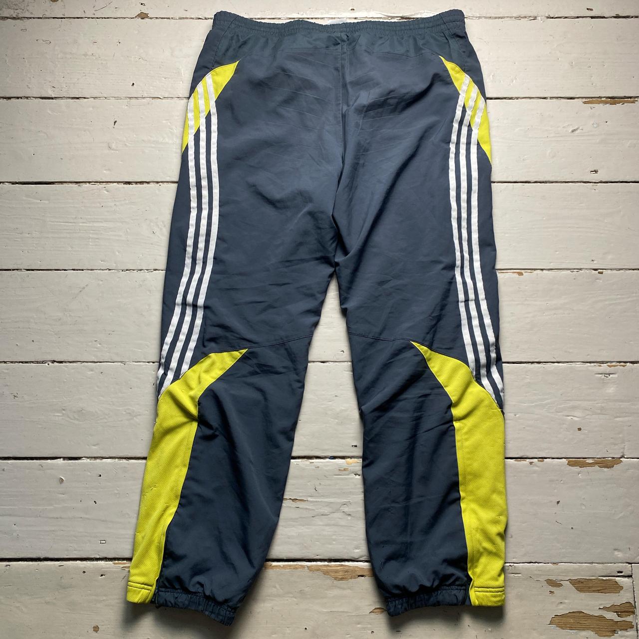 Adidas Vintage Climacool Baggy Grey Yellow and White Shell Trackpant Bottoms