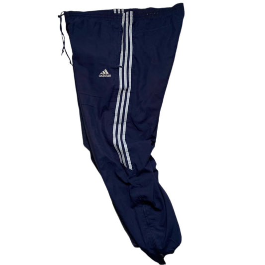 Adidas Navy and Grey Shell Trackpant Vintage Baggy Bottoms (L)