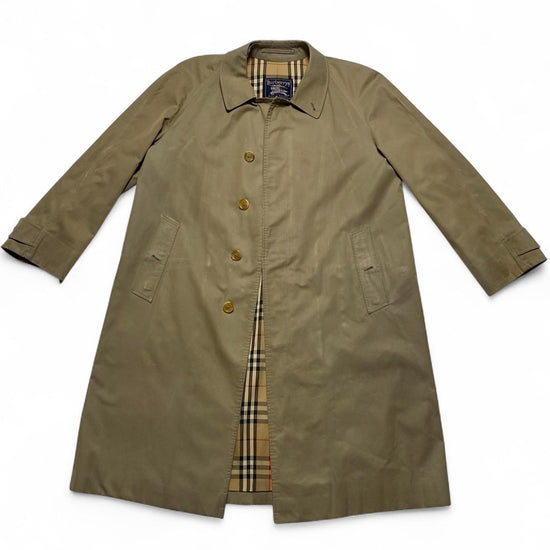 Burberry Vintage Burberrys Khaki Green Novacheck Trench Coat (L)