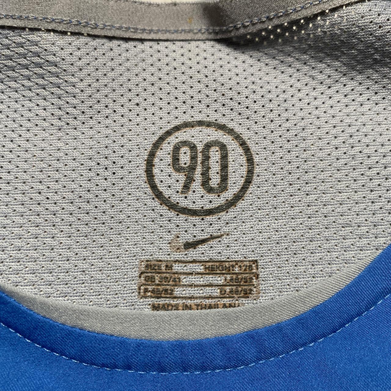 Nike Total 90 Vintage Bay Blue White and Grey Football Jersey T Shirt (M)