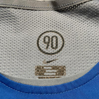 Nike Total 90 Vintage Bay Blue White and Grey Football Jersey T Shirt (M)