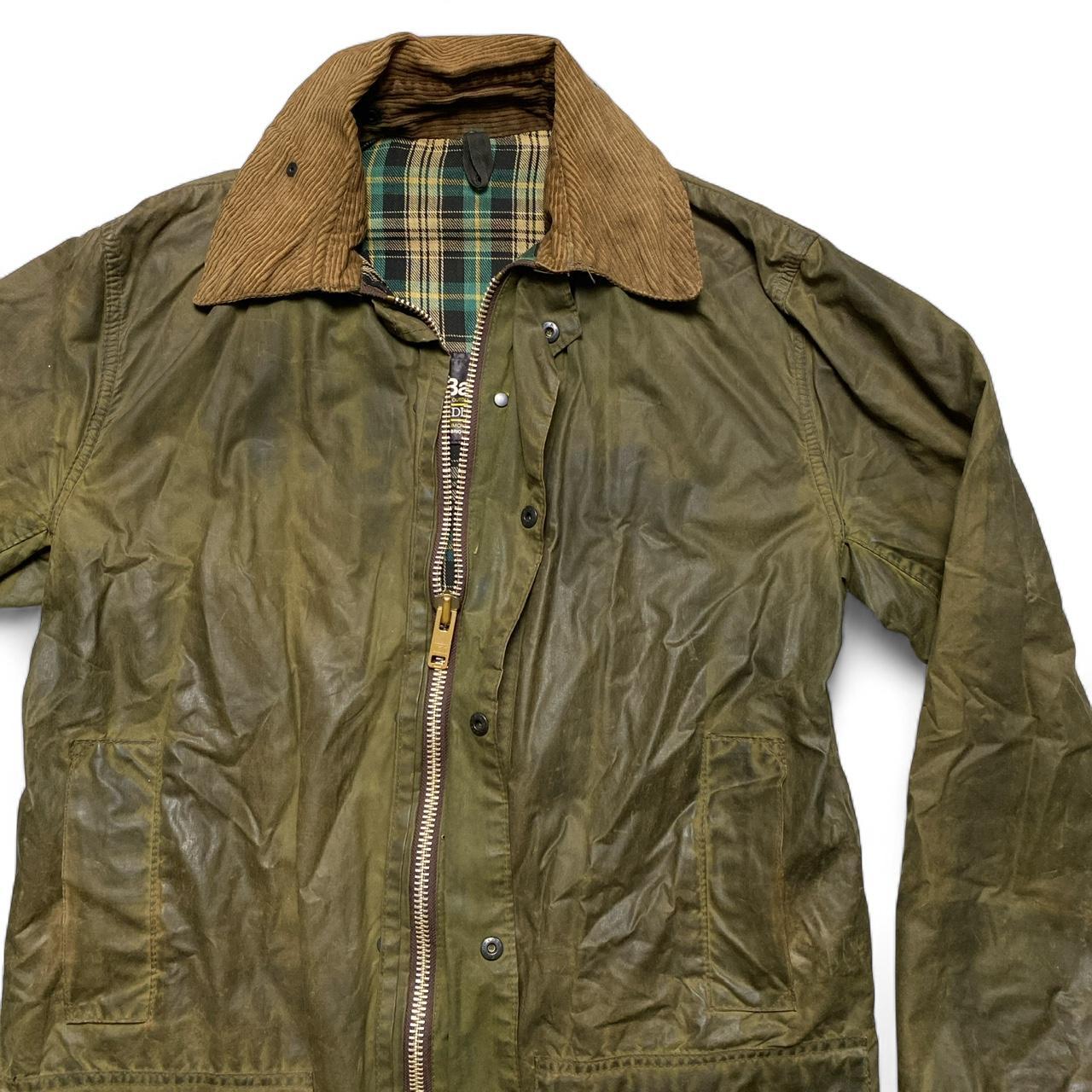 Barbour Khaki Green Womens Waxed Oil Skin Trench Coat Jacket (S)