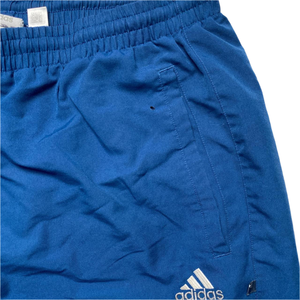 Adidas Blue and White Baggy Shell Trackpant Bottoms (M)