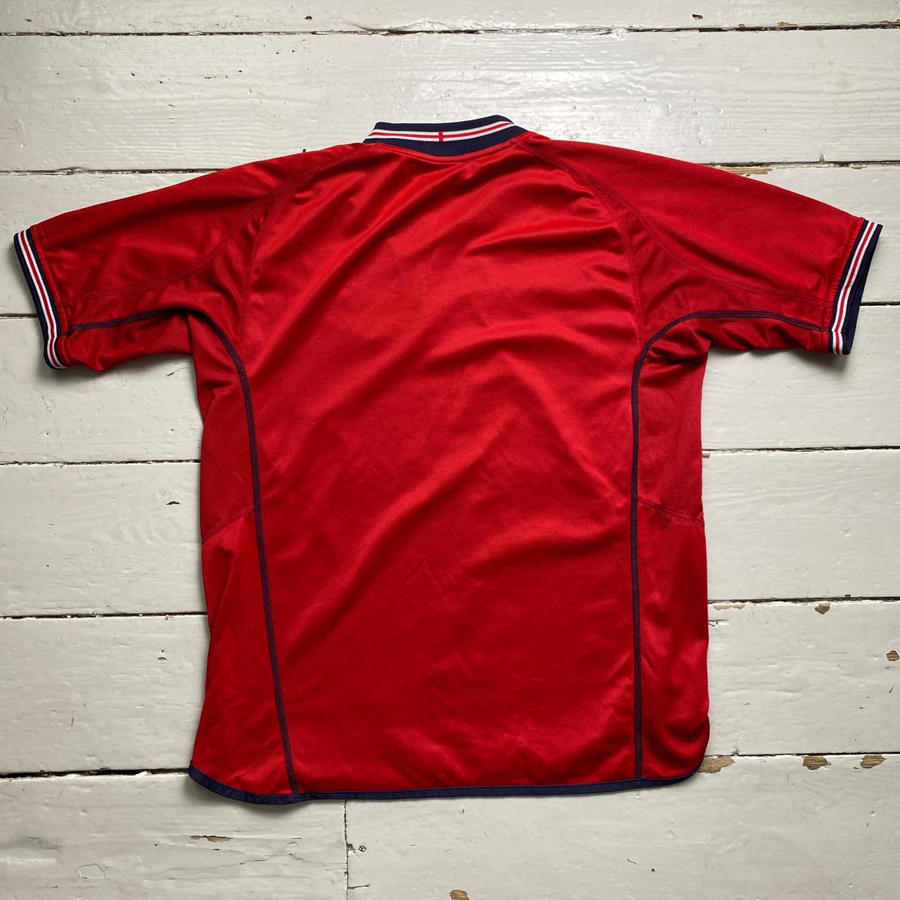 England Umbro Vintage 2004 Red and Navy Reversible Football Jersey