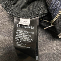 Balenciaga Charcoal Grey Baggy Flared Distressed Jeans (2XS)