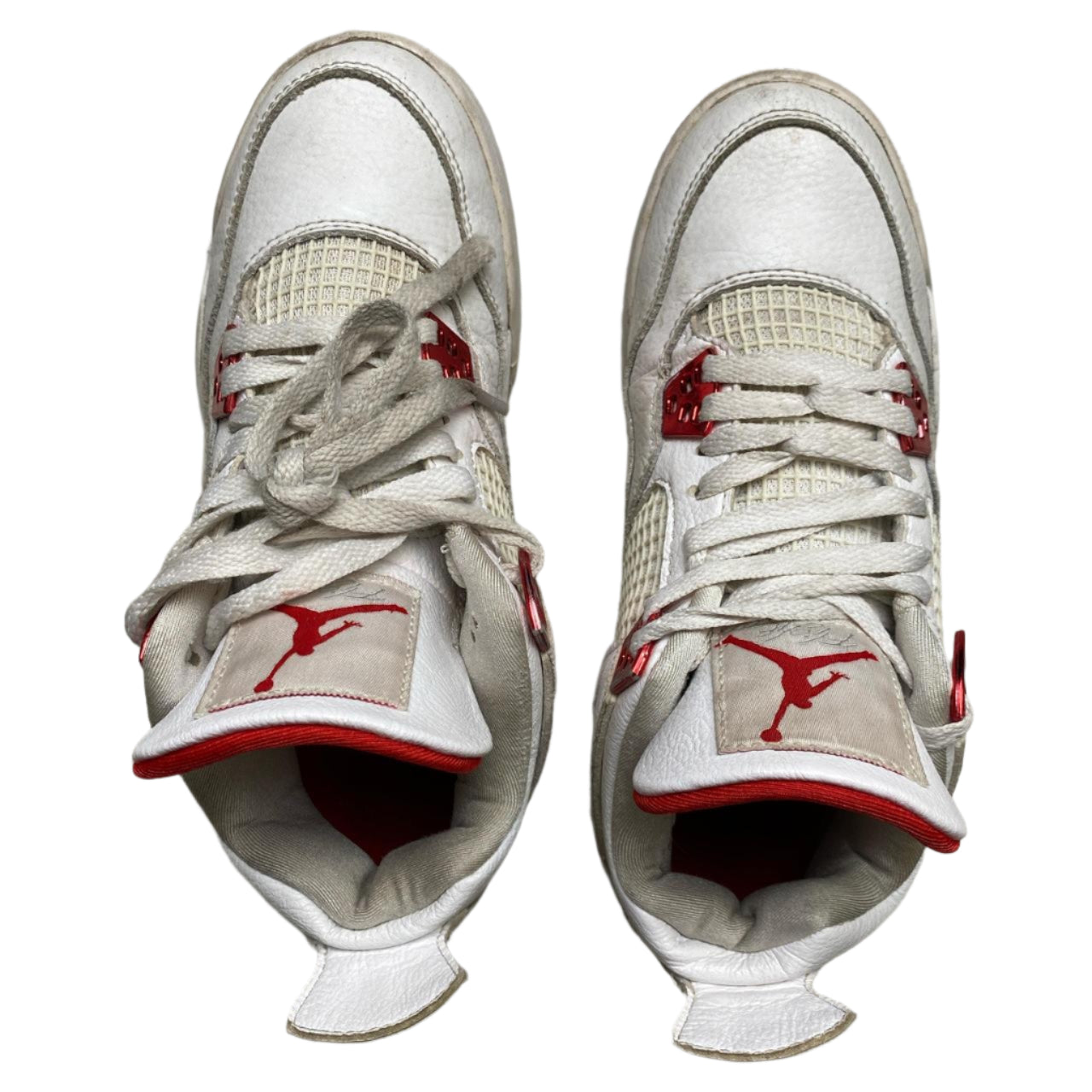 Jordan 4 White and Metallic Red (UK 5)