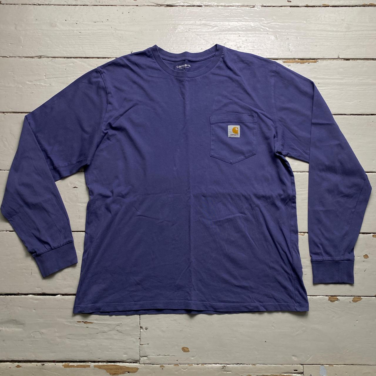 Carhartt WIP Blue Lavender Long Sleeve Pocket T Shirt