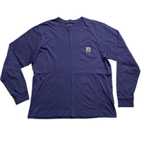 Carhartt WIP Blue Lavender Long Sleeve Pocket T Shirt (L)
