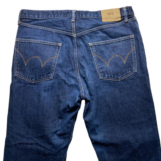 Edwin Dark Navy Loose Tapered Baggy Jeans (34W)