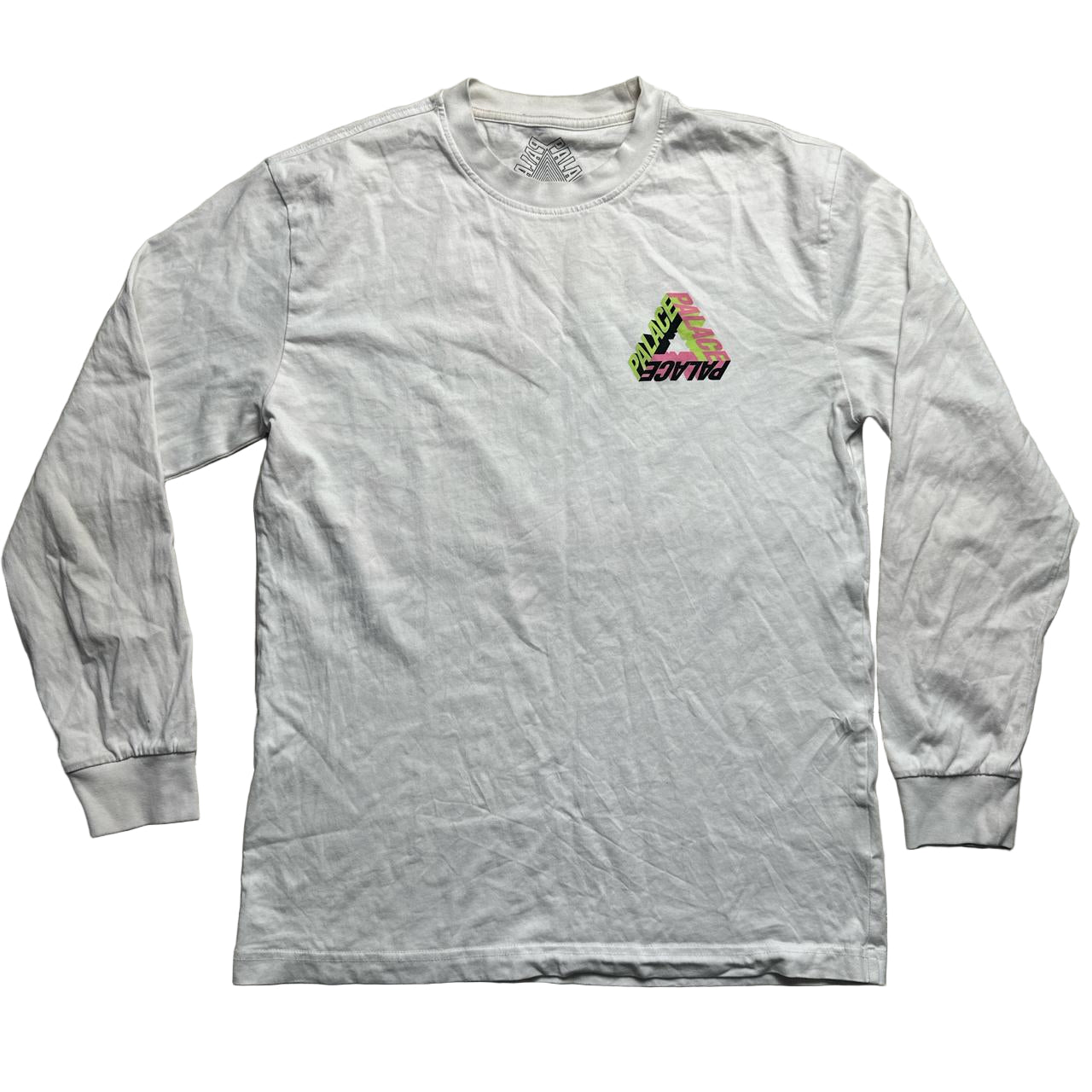 Palace Tri Ferg White Pink and Green Long Sleeve T Shirt (M)