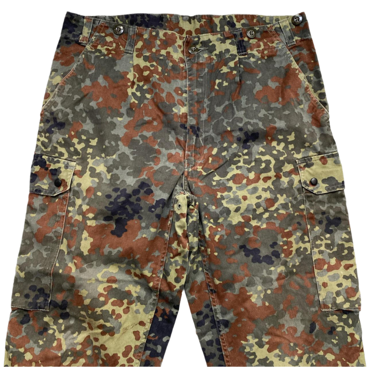Vintage 1998 German GE Beklw Burg Military Camouflage Cargo Trousers Brown and Green (W 36)