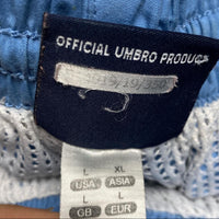 Umbro Spellout Vintage y2k Shell Trackpant Shorts Light Baby Blue (L)
