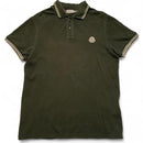 Moncler Khaki Green and White Polo Shirt (M)