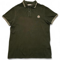 Moncler Khaki Green and White Polo Shirt (M)