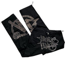Minus Two Rhinestone Diamante Silver Black Cargo Trousers (XL)