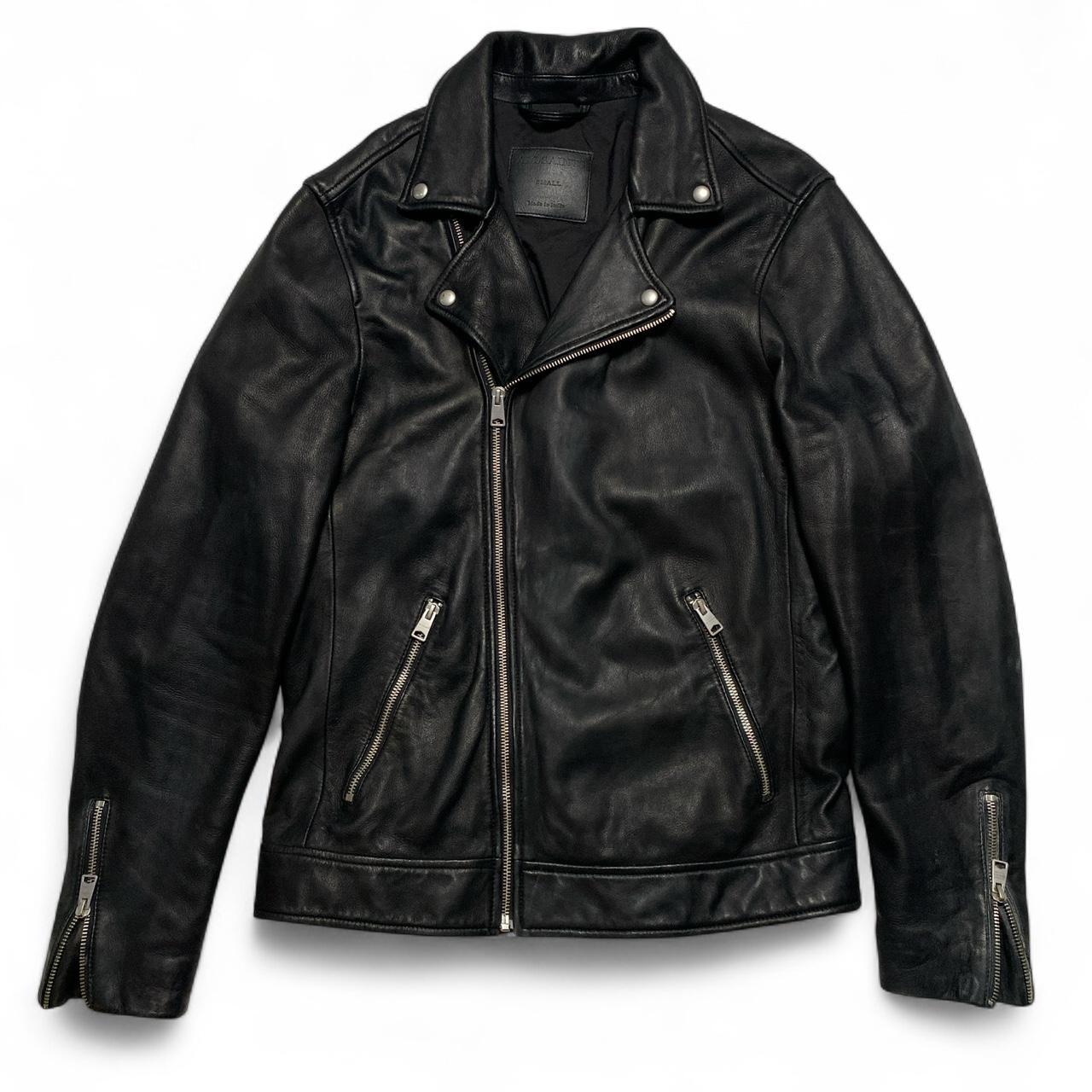 All Saints Black Leather Biker Jacket (S)