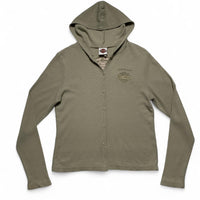 Harley Davidson Waffle Knit Button Up Hooded Jumper (XL)