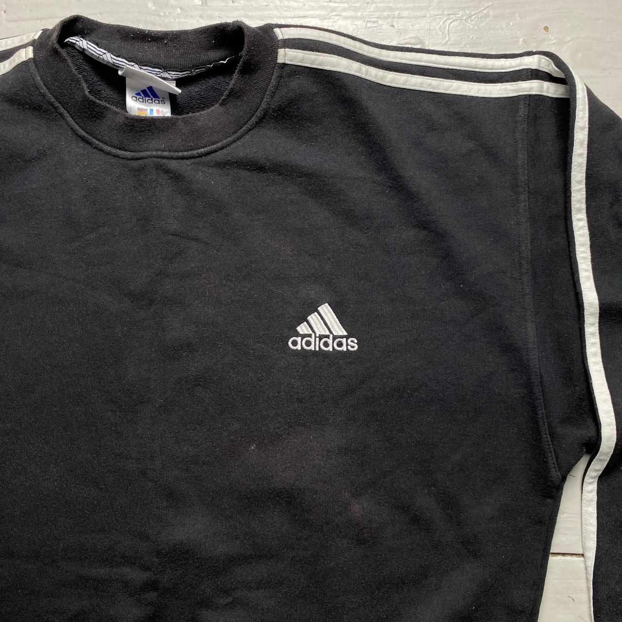 Adidas Black and White Vintage Jumper