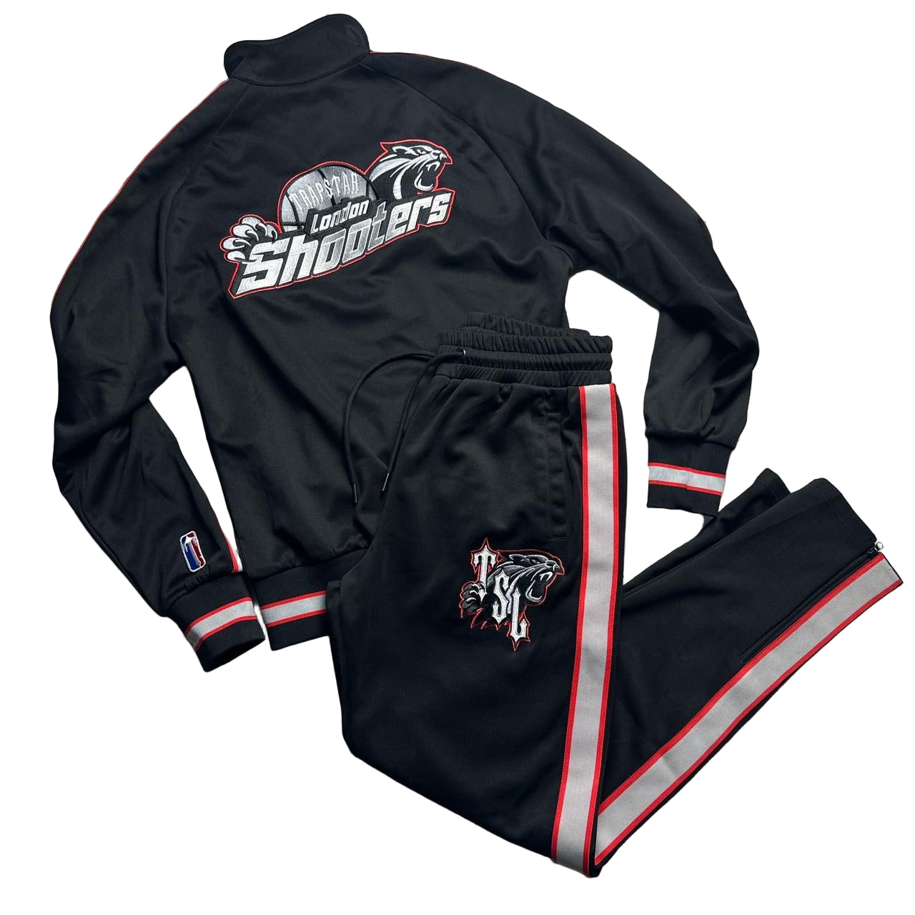 Trapstar London Shooters Black and Red Full Tracksuit (M)