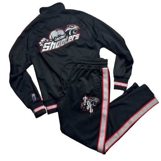 Trapstar London Shooters Black and Red Full Tracksuit (M)