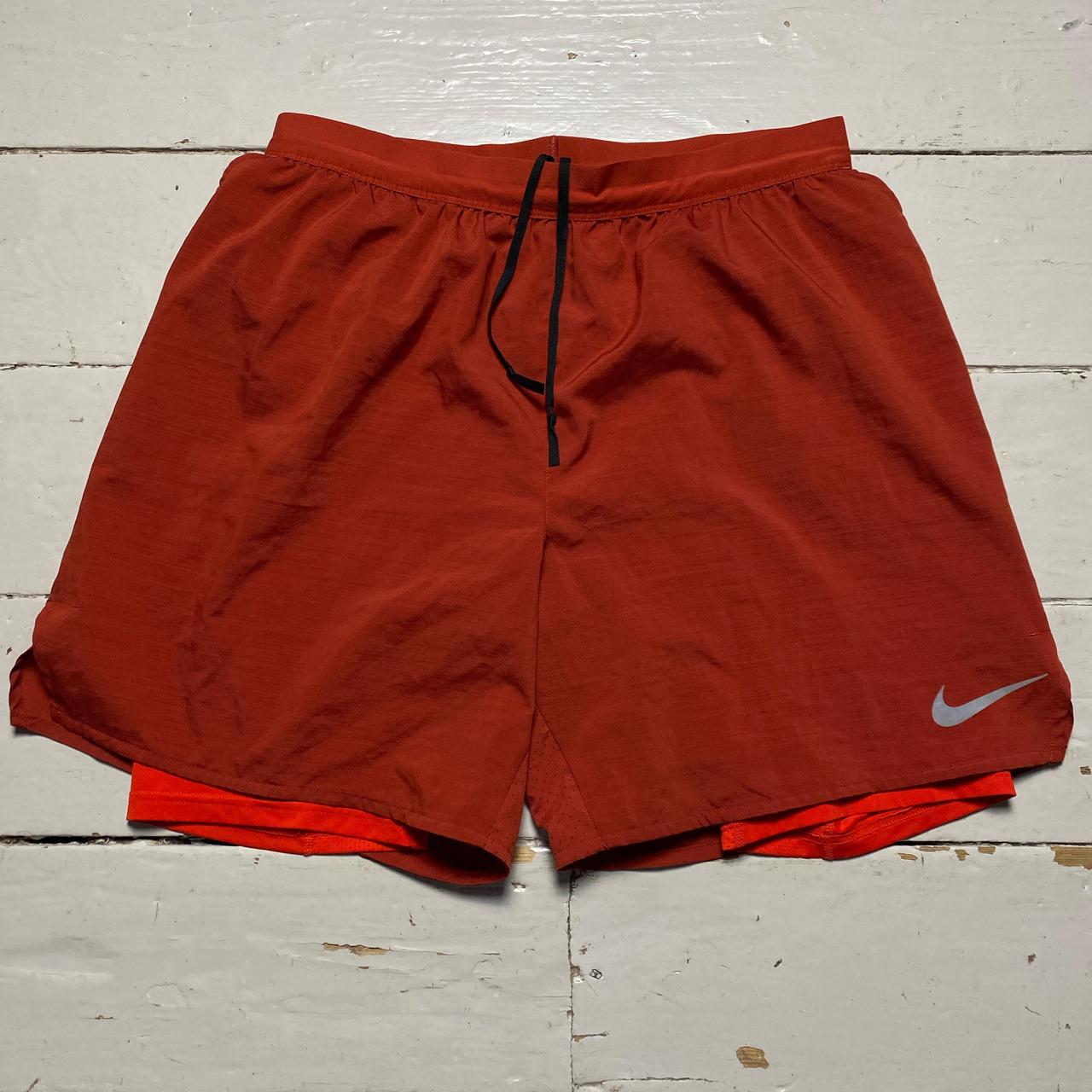 Nike Dri Fit Running Shorts Orange and Red