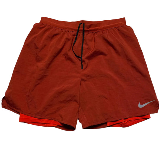 Nike Dri Fit Running Shorts Orange and Red (XL)
