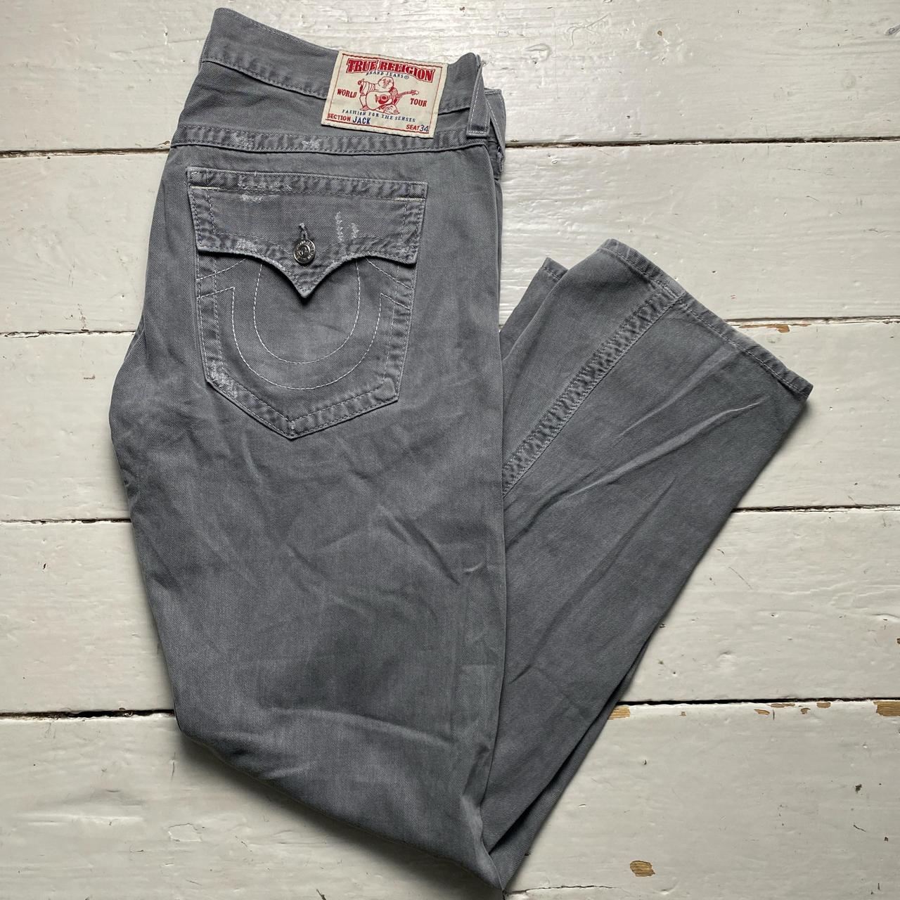 True Religion Jack Grey Baggy Stitch Jeans